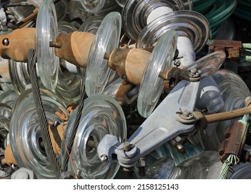 Recycling of recyclable materials such as old glass insulators to keep electrical cables away from each other and avoid short circuits