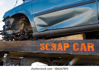 Recycling Scrap Car Removal Service For Future Dismantling And Metal And Parts Reuse.