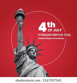 Red 4th Of July Social Media Post