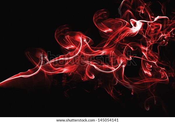 Red Abstract Smoke Design On Black Stock Photo (Edit Now) 145054141