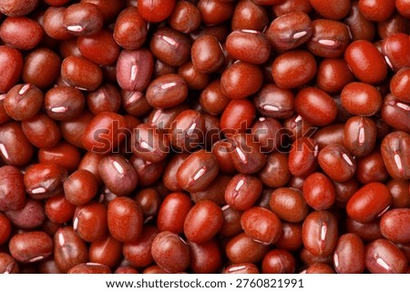 Red adzuki beans pattern texture background. Top view.
