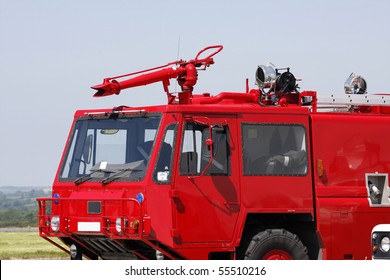 Red Airport Fire Engine, Emergency Vehicle Close Up