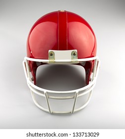 Red American Football Helmet