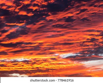 Red Apocalyptic Sky At Dusk