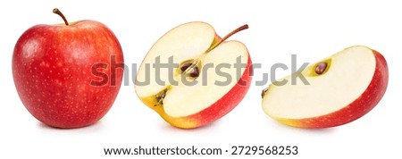 Red apple collection. Apple with Clipping Path isolated on a white background