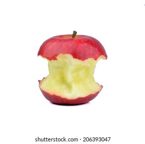 Red Apple Core On A White Background