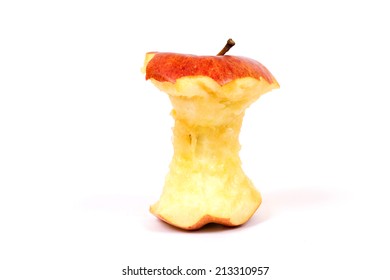 Red Apple Core On A White Background