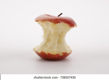 Red Apple Core On A White Background