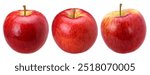 Red apple (Gala Apple) isolated on white background, clipping path, Collection, set