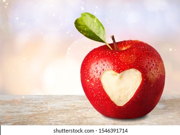 Red Apple With A Heart Shaped