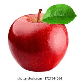 manzana roja aislada en fondo blanco, camino de recorte, profundidad completa del campo