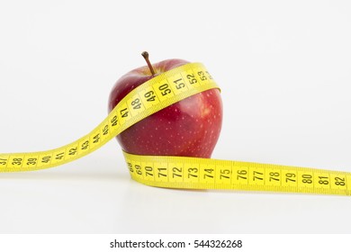 Red Apple With Measuring Tape