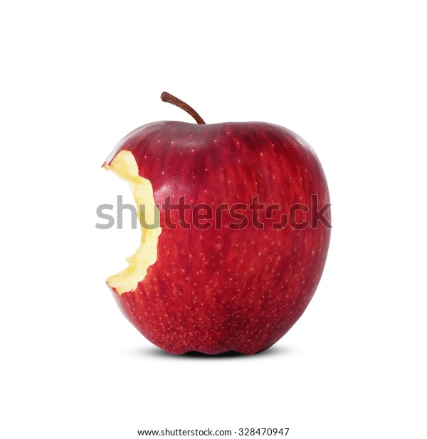 Red Apple Missing Bite Isolated On Stock Photo (edit Now) 328470947