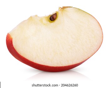 Red Apple Slice Isolated On White Background