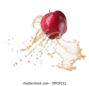 Red Apple In Splash