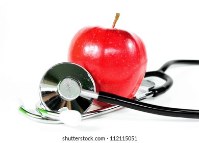 Red Apple With Stethoscope