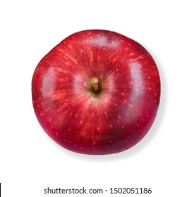 Red Apple Top View Isolated With Clipping Path