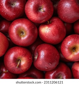 Red apples background. Red apples texture background top view. macro photo. - Powered by Shutterstock