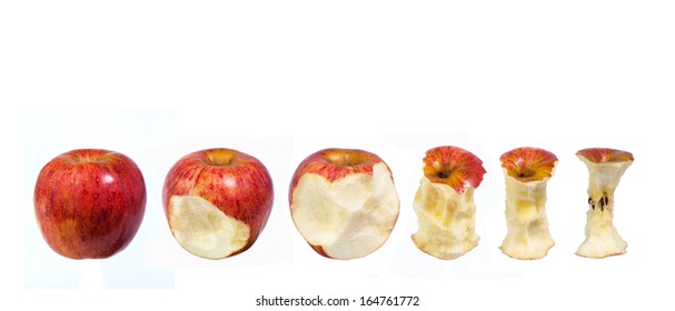 Red Apples Half Eaten Row Stock Photo 164761772 | Shutterstock