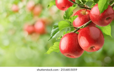 Red apples hanging on branch. - Powered by Shutterstock