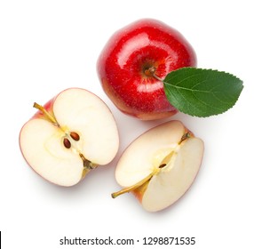 Red Apples Isolated On White Background. Gala Apple. Top View