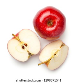 Red Apples Isolated On White Background. Gala Apple. Top View