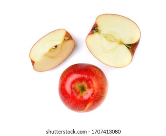 Red Apples Isolated On White Background. Top View