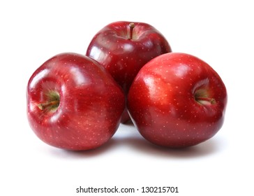 Red Apples Over White Background