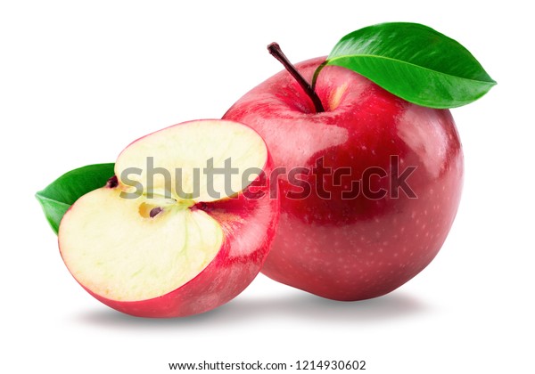 Red Apples Were Cut Half Placed Stock Photo Edit Now