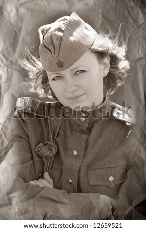 Red Army girl. WW2 reenacting