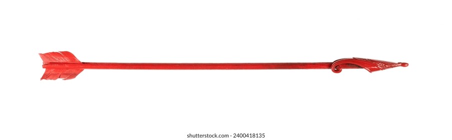 flecha roja de cupido aislada sobre fondo blanco