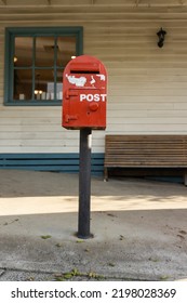 A Red Australia Post Letter Box Stripped Of All Branding And Logos.