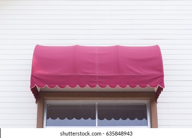 Red Awning Over Window