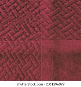 red background based on decorative leather textures, useful for design- works