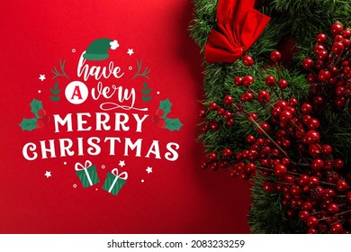 Red Background Christmas Image HD