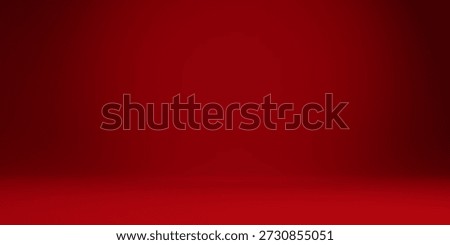 Red background with gradient spotlight. Valentine's day luxury brand showroom for beauty, fashion and cosmetic product display. Empty studio space.