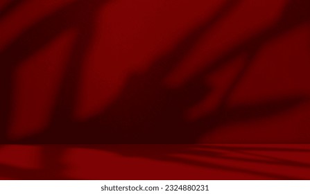 Red Background Wall Dark Table Room Studio Bar Empty Product Old Interior Floor Grunge Counter Material Pattern Abstract Mockup Podium Banner 3d Paper Vintage Kitchen Template Beuaty Product Scene
