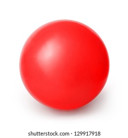 Red ball isolated on a White background with clipping path