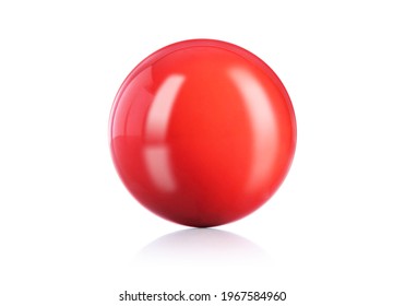 Red Ball, Snooker Ball Isolate On White Background