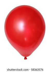 Red Balloon Isolated On White Background