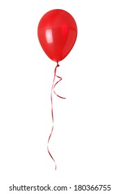 Red Balloon On White