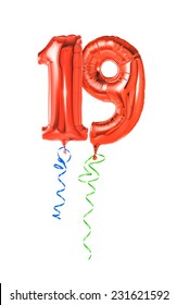 Red Balloons With Ribbon - Number 19