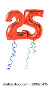 Red Balloons With Ribbon - Number 25