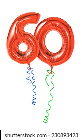 Red Balloons With Ribbon - Number 60