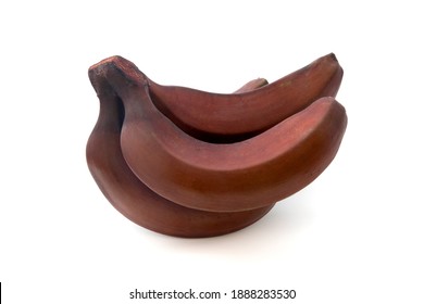 Red Banana (Musa Acuminata Var Red Dacca) On A White Background