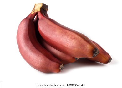 Red bananas isolated on white