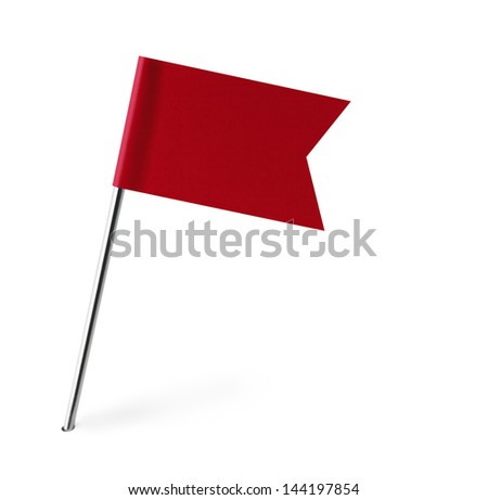 Red Banner Flag Isolated  on White Background.