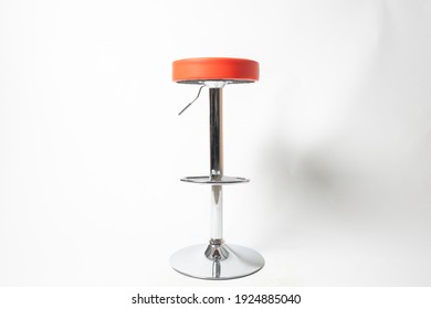 Red Bar Stool On White Background