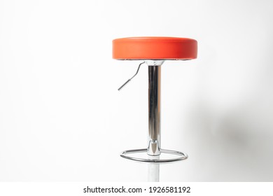 Red Bar Stool On White Background