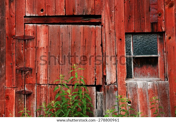 Red Barn Door Window Stock Photo Edit Now 278800961